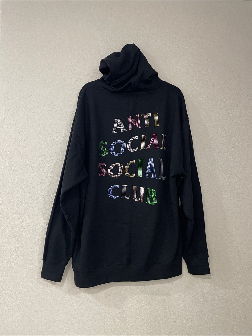 Anti Social Social Club Black Hoodie with Multicolor Chest Logo
